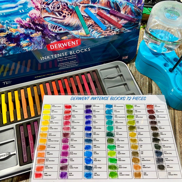 Derwent Inktense Blocks 72 Pieces Swatch Template | DIY Single