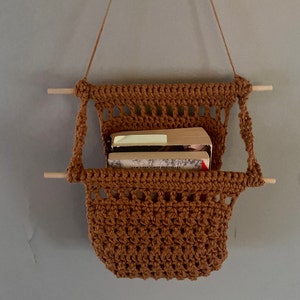 Boho Book Nook Crochet Pattern, Crochet Wall Hanging Pattern, Crochet Hanging Basket, Wall ...