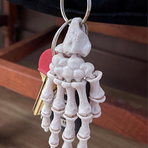 Skeleton Hand Key Chain Cute Skelly Skull Keychain Gothic Backpack Zipper Charm Skeleton ...