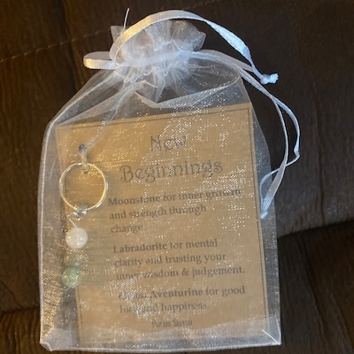 Zcbzbn New Beginnings Crystal Keychain, Ladies Good Luck Portachiavi Farewell Leaving Friends, Colleagues Keychain, Encourage Divorzio, Separazione, Get Well Soon, Argentato, Wenige
