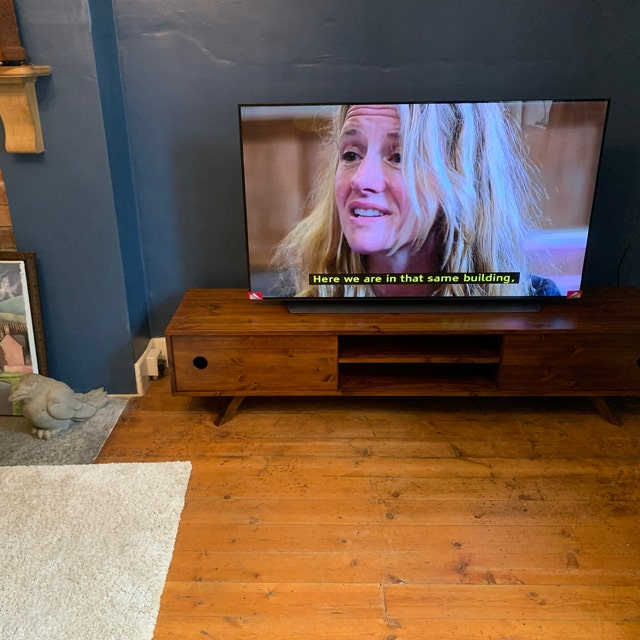 Long TV Stand Cabinet. Solid Wood. UK Handmade to Order. 180cm 