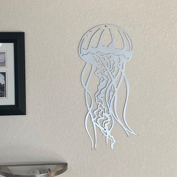 Coastal Sea Nettle Metal Decor | Jellyfish Steel Ocean Wall Art - Etsy