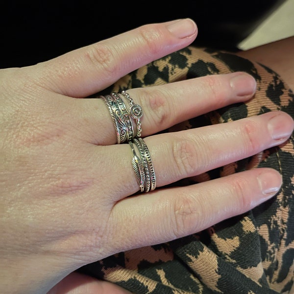 Sterling Silver Stacking Rings | Womens Silver Ring Set | Stackable ...