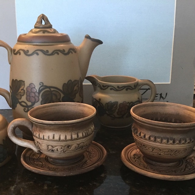 Tea cup Ceramic cup with saucer Ceramics and pottery Stoneware Etsy