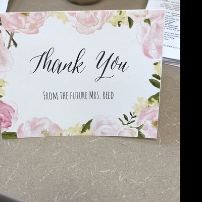 Printable Bridal Shower Thank You Cards Wedding Thank You - Etsy