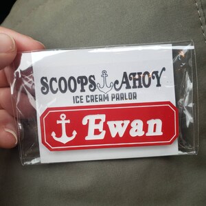 Customizable Scoops Ahoy Uniform Costume Custom Name Tag - Etsy