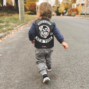 TODDLERS OF ANARCHY  レザーベストとパッチセットサンズオブアナーキーファンキッズバイクレザーベスト刺繍パッチハーレーダビッドソンキッズ - Etsy 日本