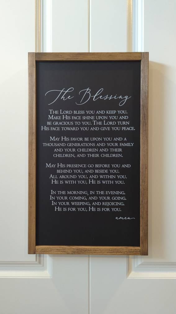 The Blessing, Song Lyrics, Christian Wall Art, Scripture Wall Decor, Wood Framed Signs, May His Favor Be Upon You