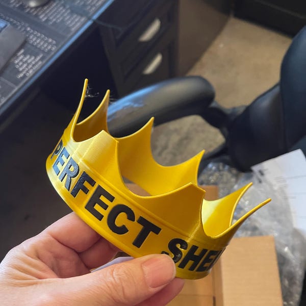 Gold Custom Crown With Text - 3D Printed With Biodegradable PLA - Etsy