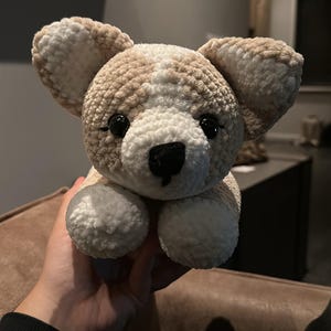 かぎ針編みのコーギー犬の編み図：リトルビスケットあみぐるみ（PDF