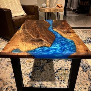 Waterfall Epoxy Coffee Table, Waterfall Resin Epoxy Table, Epoxy Resin Table,  Epoxy Table, Resin Ocean Table, Ocean Epoxy Coffee Table 