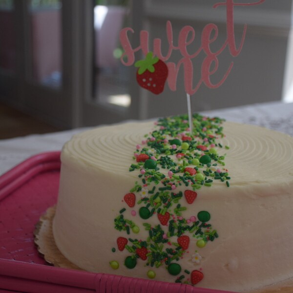 Sweet One Cake Topper | Strawberry 1st Birthday | Berry Sweet Cake ...