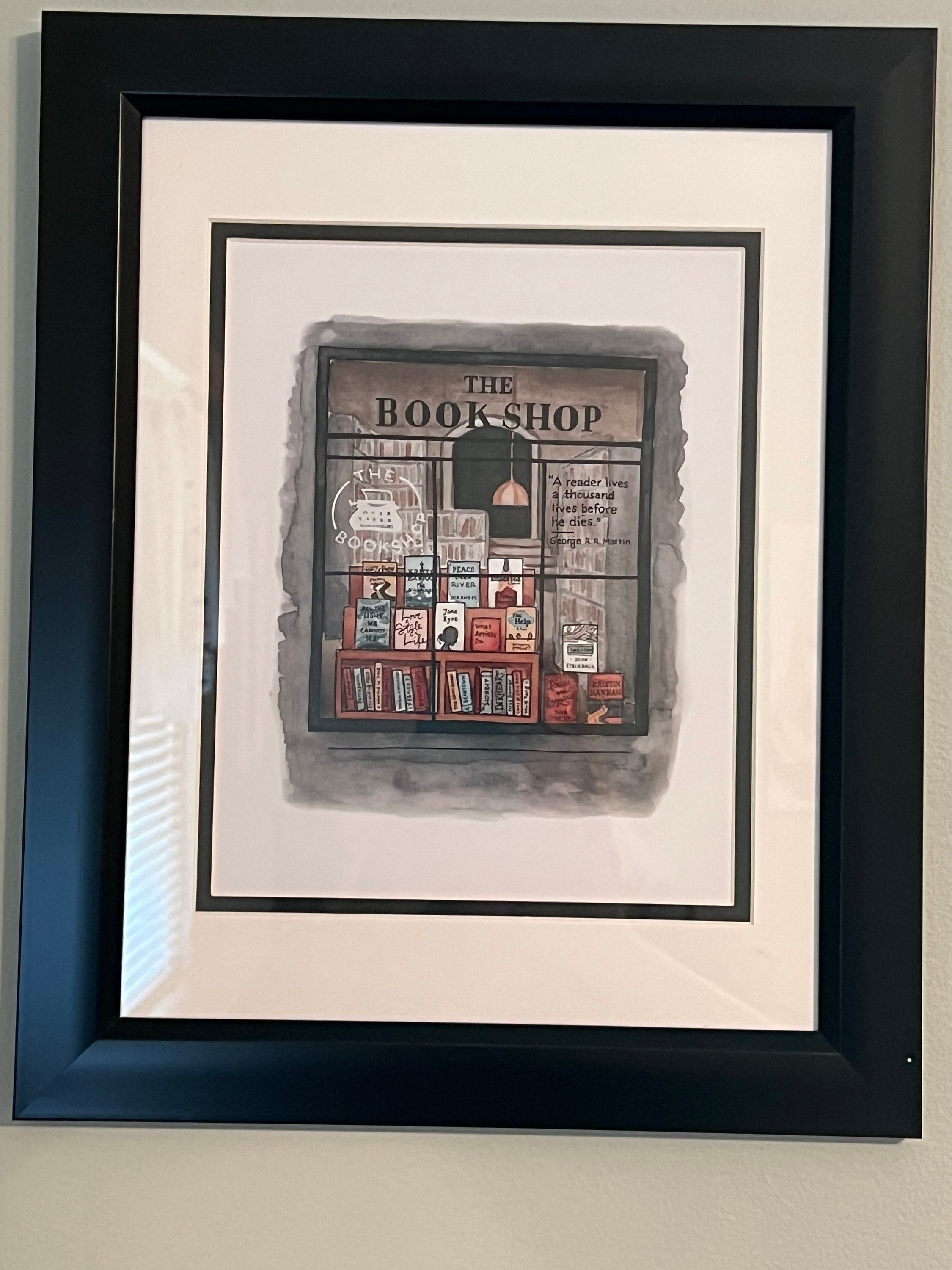 Bookshop Print | Watercolor Illustration | Wall Art | 8x10&quot; 5x7&quot; Archival Art Print | Book Lover Gift