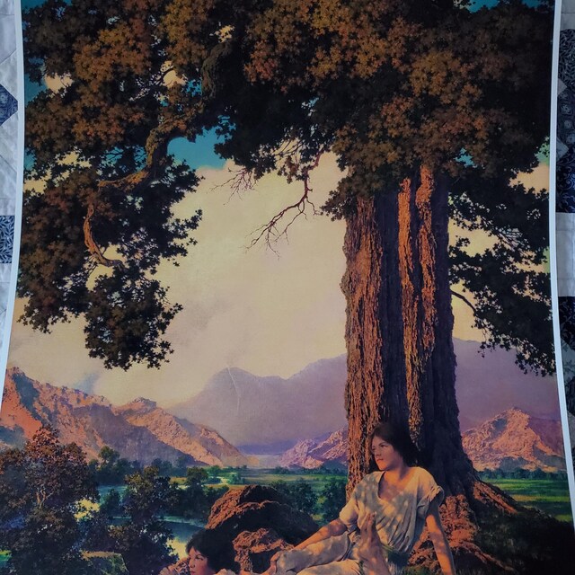 Maxfield Parrish Hilltop Print, Tree Landscape Wall Art, Art