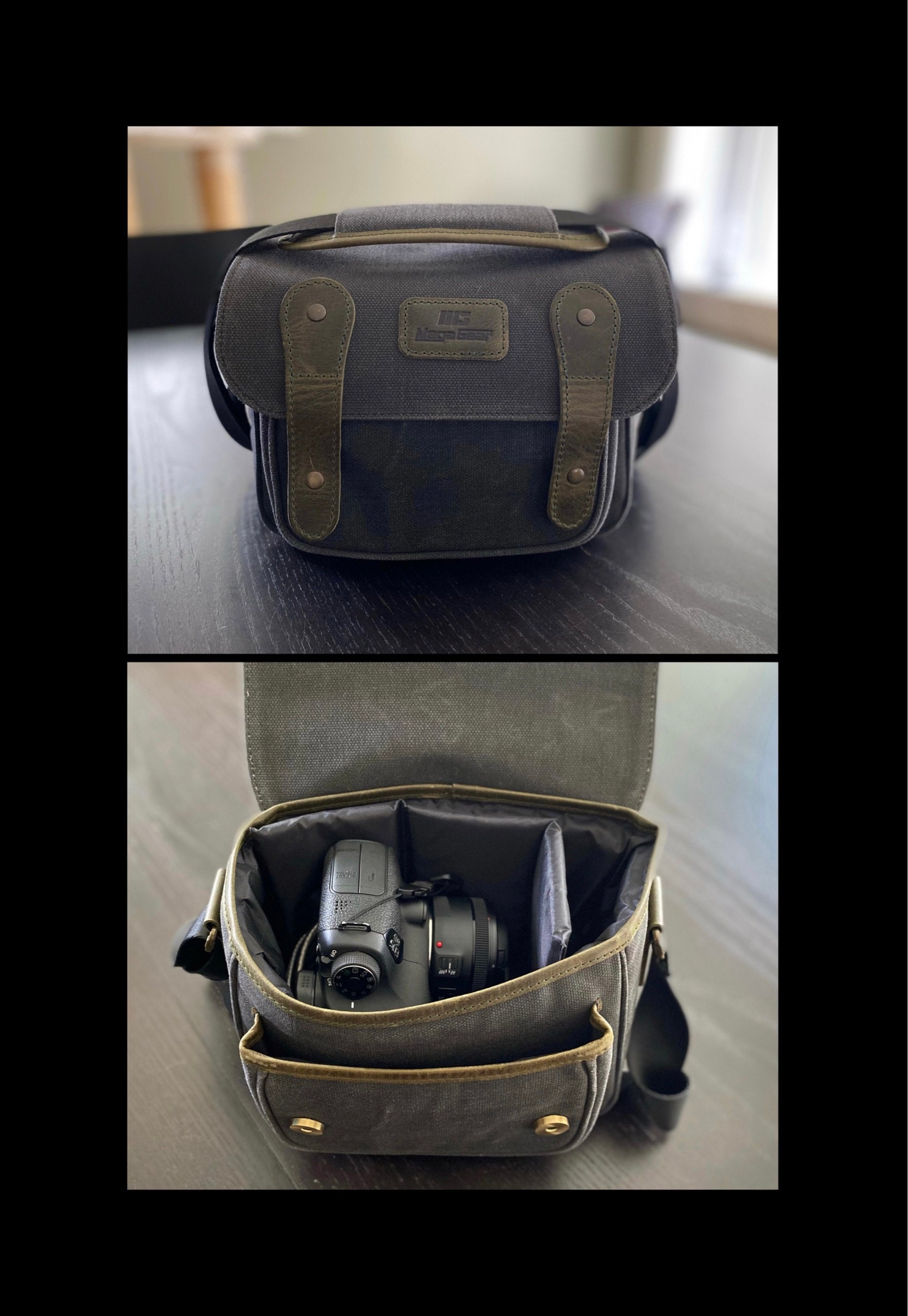 MegaGear Sequoia Canvas Camera Bag Shoulder Bag Case - Compatible with Canon Camera, Nikon, Sony SLR/DSLR Mirrorless Cameras and Lenses