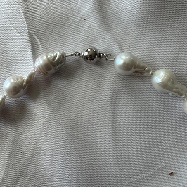 925 Sterling Silver 2-Strand Pearl Box Clasp – Genuine Pearl & CZ, White Gold Finish #99156