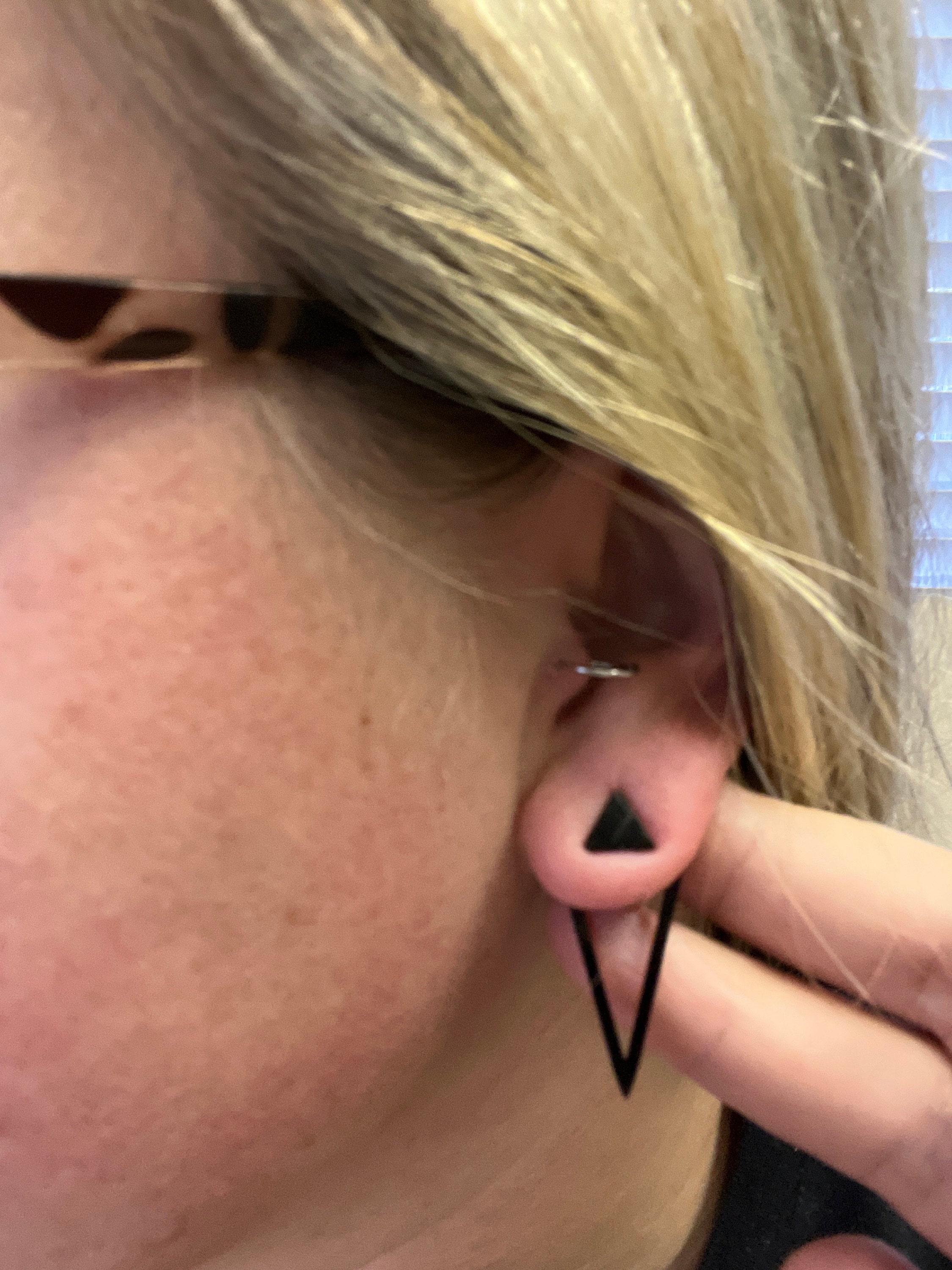 Front and back triangle earrings, triangle  earrings, Ear jacket earrings, Gothic earrings, Black earring unisex earrings, geometric earring
