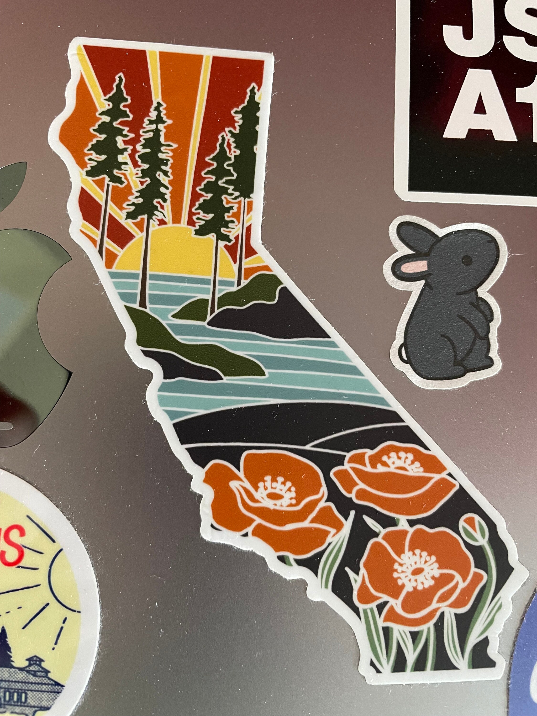 California Poppy Durable Sticker | High Quality Bumper Sticker | United States Vinyl Decal | Weatherproof Sticker | 3&quot;