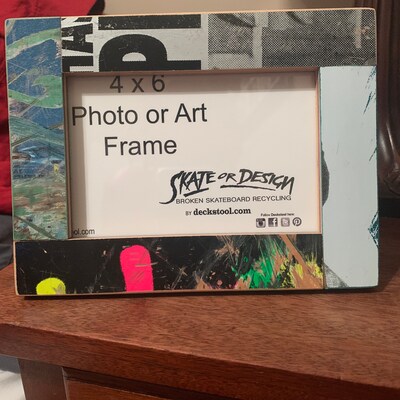 Picture Frame for 4x6 Photo or Artwork. Made From Recycled Skateboards ...