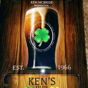 Failte Irish Pub Personalized Wooden Sign Irish Bar Sign, Man Cave Stuff, Retirement Beer Gifts ...