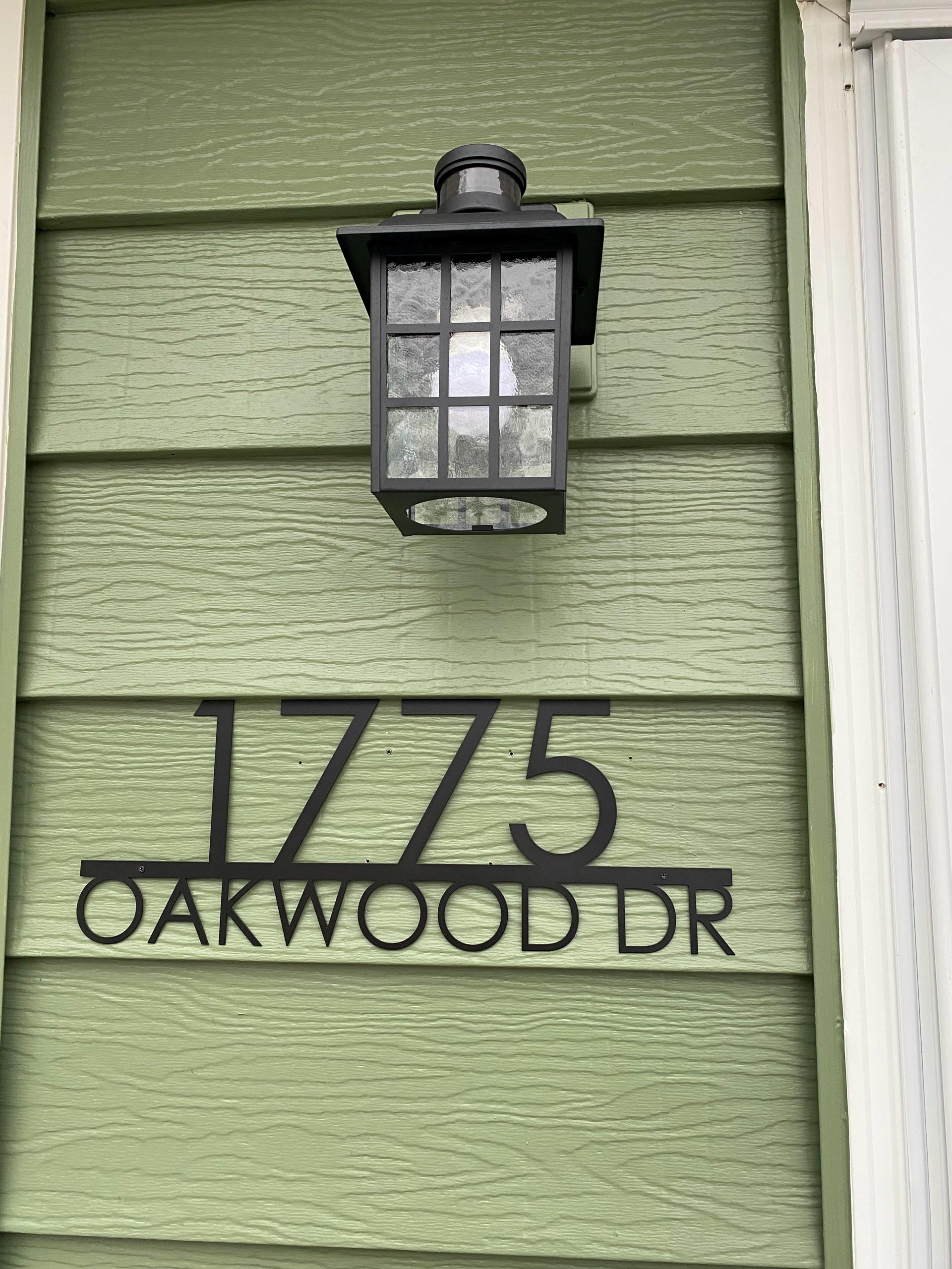 Modern Metal House Number Sign | House Address Sign with Street Name | Mid-Century Custom House Numbers | Steel Street Name
