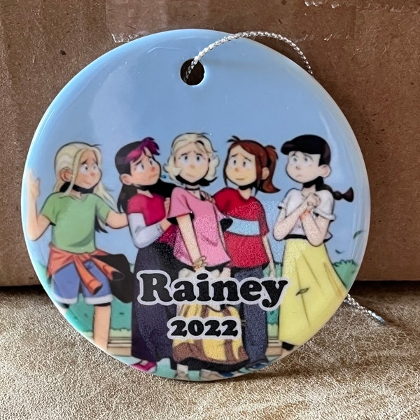 Personalized Kids Cartoon Ceramic Ornament 3inch Round Sublimated