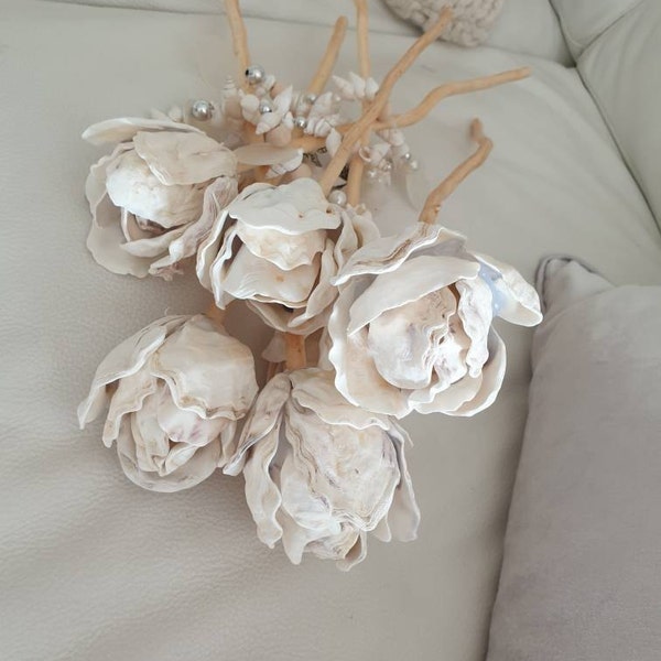 Oyster Shell Flowers /roses - Shell Decor, Coastal Decor, Beach Decor ...