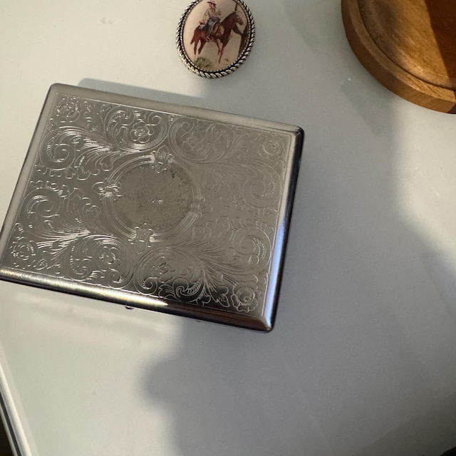 cowboy cigarette case Western vintage style Business Card ID Holder /C13 Stainless Steel WESTERN COWBOY Cigarette