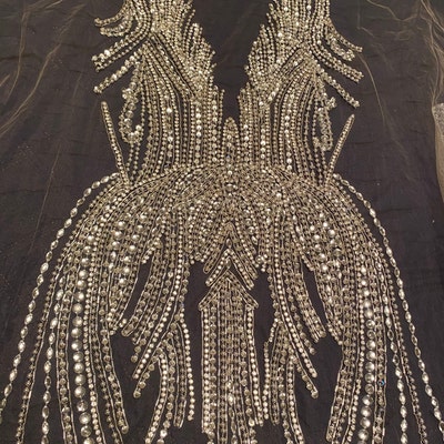 Oversized Rhinestone Applique Evening Dress Applique Bodice - Etsy