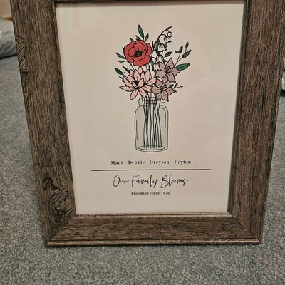 January Birth Flower Carnation Oval Frame Simple Art Printable - Etsy
