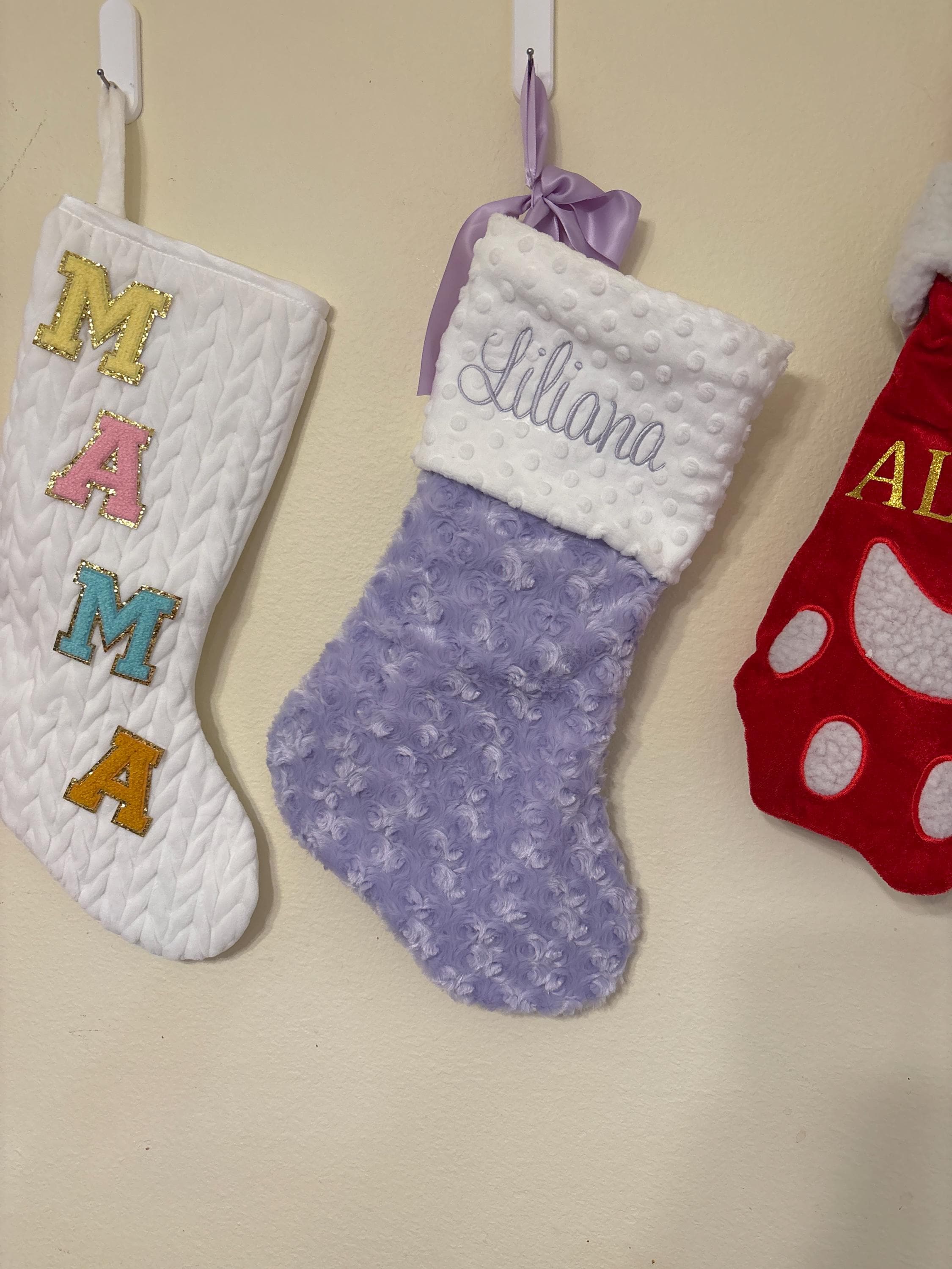 Personalized Christmas Stocking Baby's Girls First Christmas, Baby Pink Christmas stocking