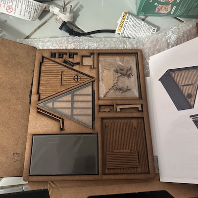 DIY Modern House Kit, Micro Dollhouse, Miniature Tiny House, Wooden ...