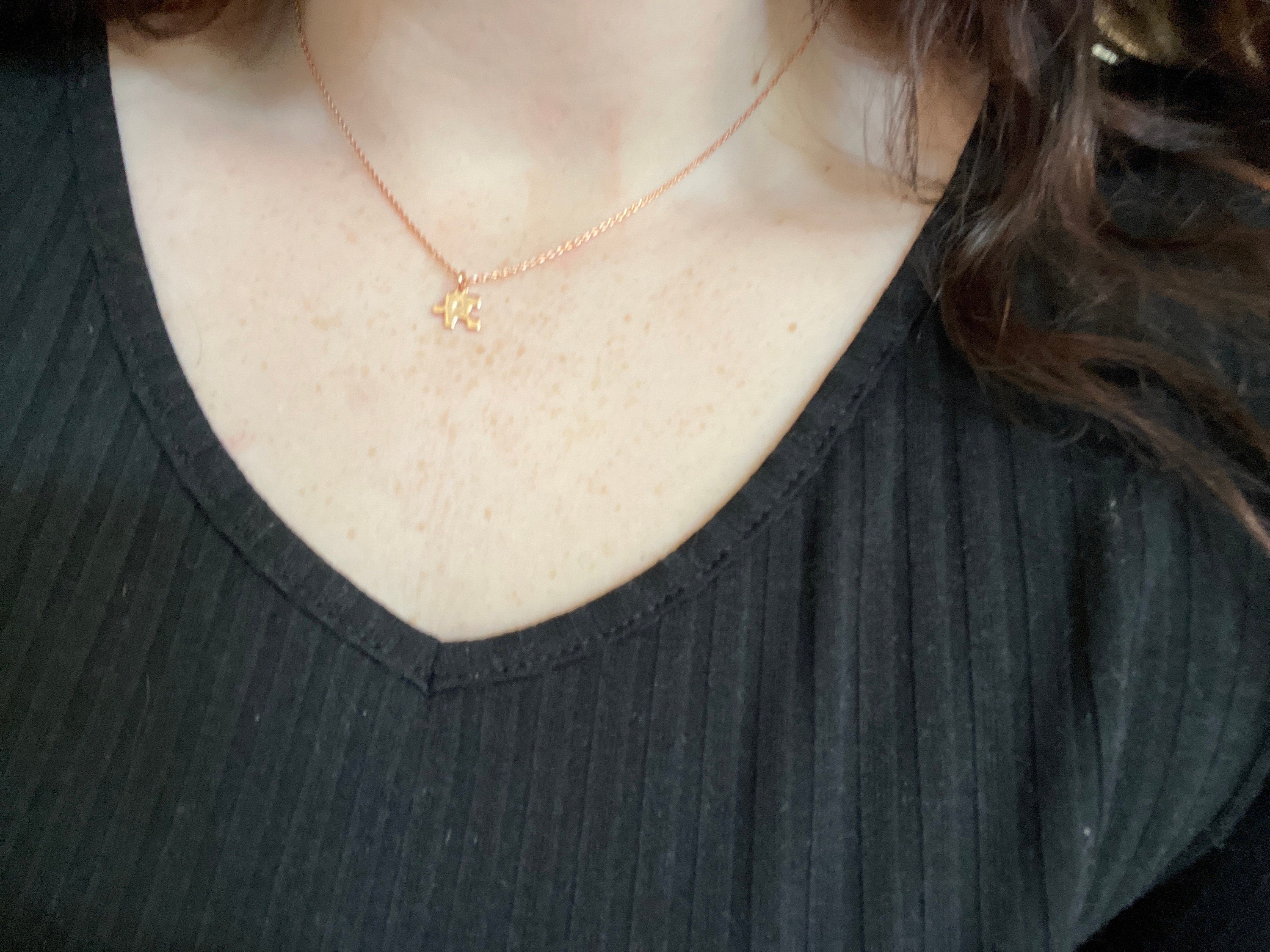 Personalized Tiny Puzzle Piece Necklace, Mom Gift, Anniversary Present, BFF Gift, Other Half