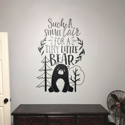 Tiny Seeds Grow Mighty Trees Nursery Wall Decal - Woodland Quote Vinyl Sticker, 19x20 Inch, Forest Theme Baby Room Decor