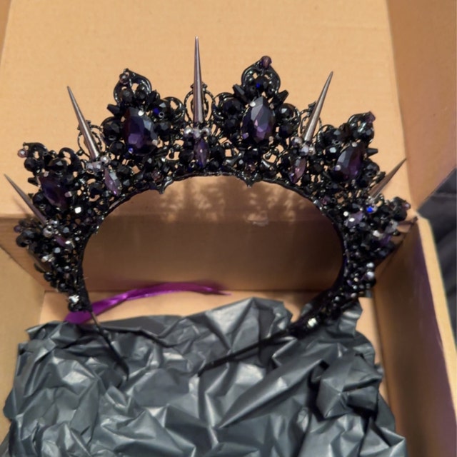 Dark Purple Tiara Amethyst Tiara Black Tiara Black Crown Spike 