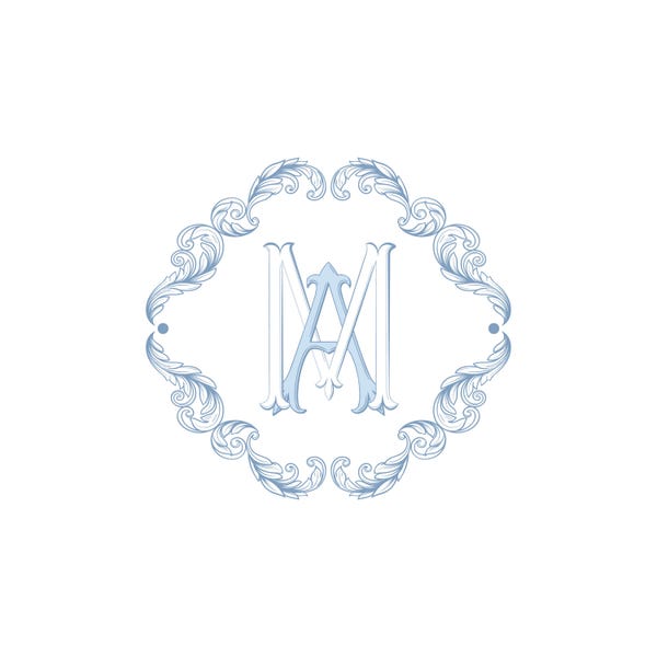 Custom Wedding Monogram Logo Design | Vintage Crest Logo | Luxury ...
