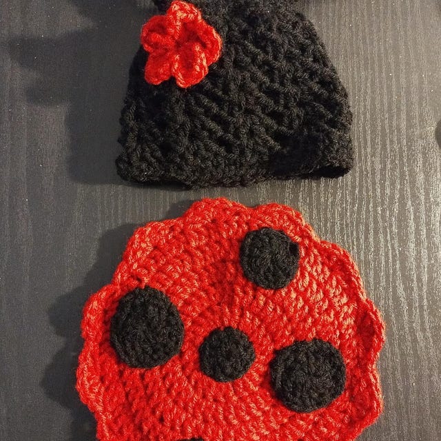 A customer's finished Ladybug and Bunny Newborn Crochet Patterns
