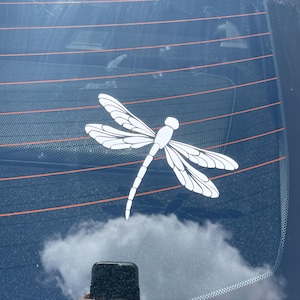 Adesivo Libellula – Decalcomania Per Auto, Camion, Laptop – Bianco – 01281