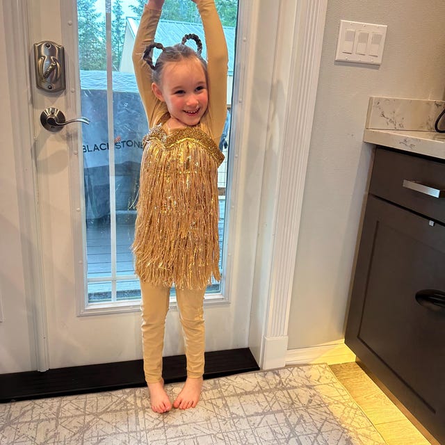 Girls Gold Fringe Sparkle Dress - Showgirl-Inspired Special Occasion Outfit