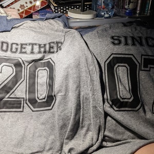 Personalized Couples Shirts, Together Since Shirts, Matching Couples ...