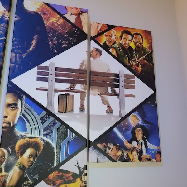Movie Collage Wall Art Framed, Classic Movie or TV Show Canvas Poster ...