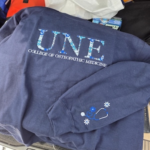 College Floral Letter Embroidered Sweatshirt | Embroidery Sorority Gift Greek Letter Sweatshirt | Family & Friend | SHIPS FROM USA!