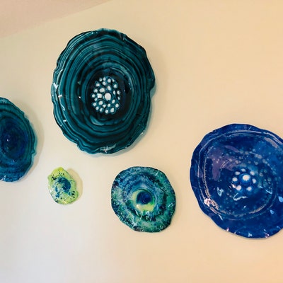 Royal Blue/marine Blue Flower Wall/ceiling Hanging Recycled - Etsy
