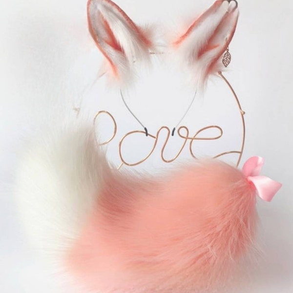 Wolf Ear and Tail Set Realistic Faux Fur Fox Ear and Tail Set Anime ...