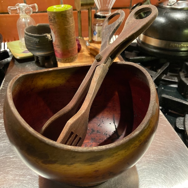 Wooden Spoon / Rake for Spaghetti Serving and Ladle for Sauces SET From ...