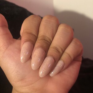 Nude Shimmer Cateye Press on Nail Set With Prep Kit - Etsy