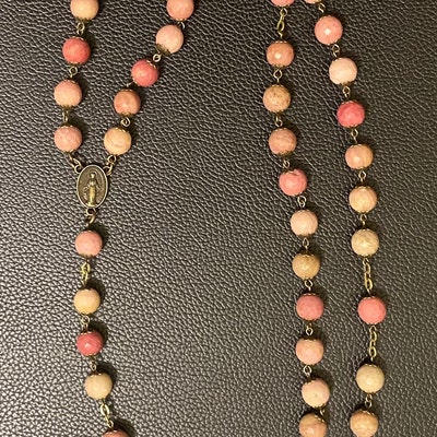 10mm Rhodocrosite Bead Rosary in Bronze Made in Oklahoma - Etsy