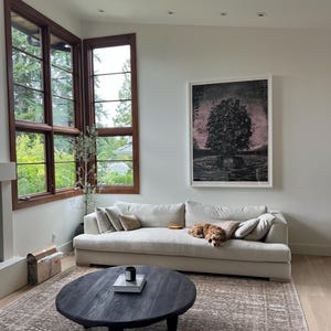 Rustic Low Wood Dark Brown Coffee Table • Living Room Handmade Furniture