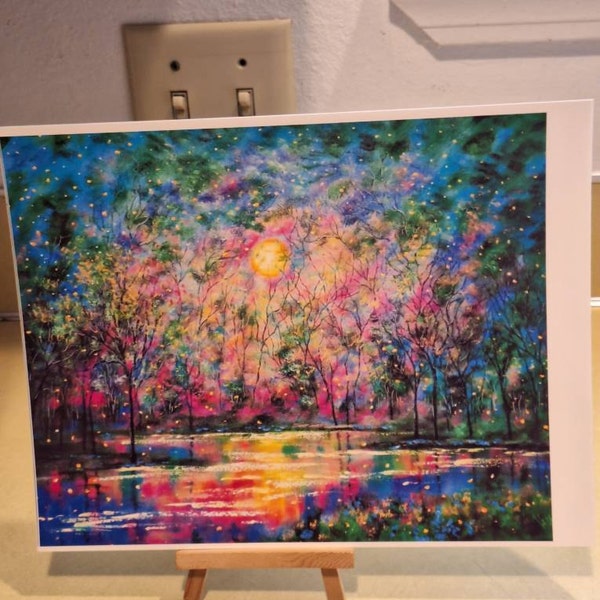 Moon Trees Print Tree Painting Print Photo Print of Trees Moon Tree Print Woodland Home Decor ...