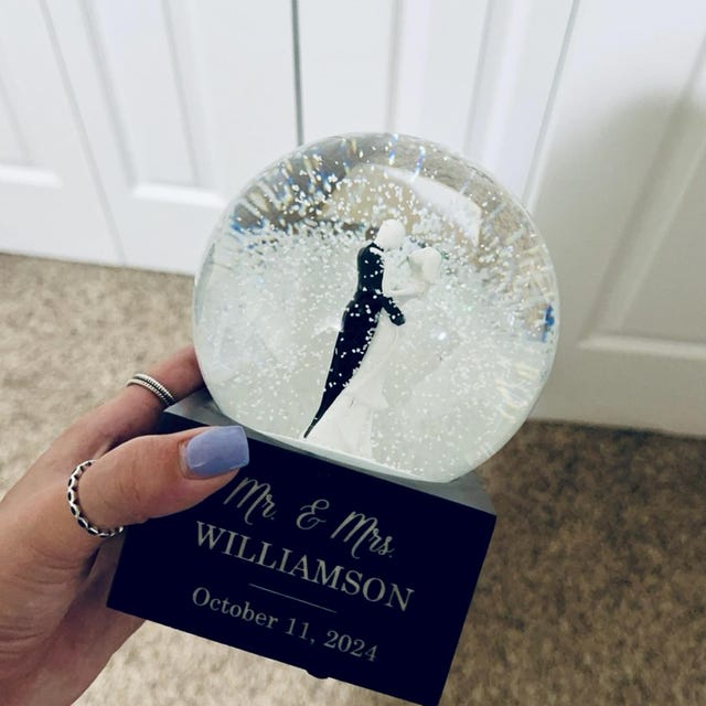 Wedding Couple Personalized Musical Snow Globe, Wedding